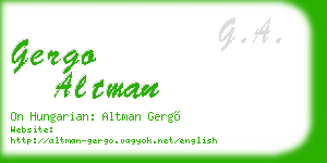 gergo altman business card